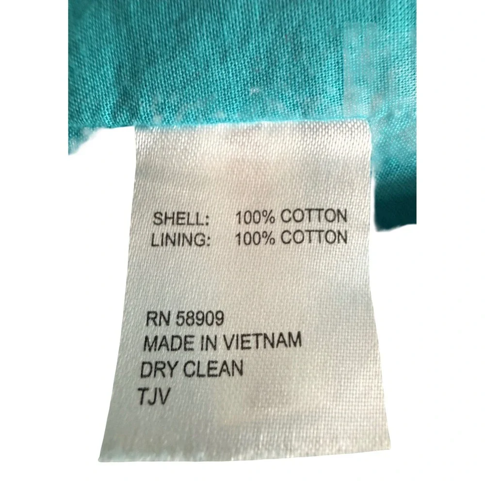 Antonio Melani Turquoise Eyelet Lace Midi Dress S10 Cotton Lined Flutter Sleeve - Picture 7 of 12